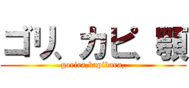 ゴリ、カピ、顎 (gorira,kapibara,)