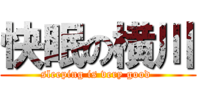 快眠の横川 (sleeping is very good )