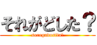 それがどした？ (soregadosita?)