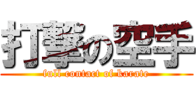 打撃の空手 (full contact of karate)