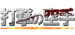 打撃の空手 (full contact of karate)