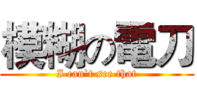 模糊の電刀 (I can`t see that)