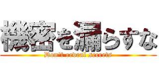 機密を漏らすな (Don't reveal secrets)