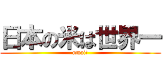 日本の米は世界一 (umai!)