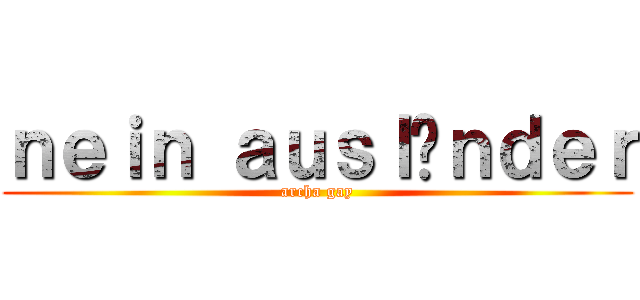 ｎｅｉｎ ａｕｓｌäｎｄｅｒ (archa gay)