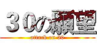 ３０の願望 (attack on 30)