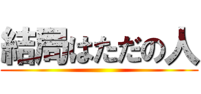 結局はただの人 ()