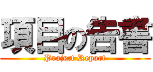 項目の告書 (Project Report)