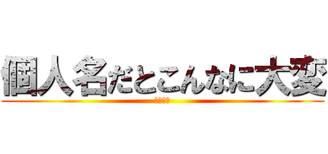 個人名だとこんなに大変 (大変だお)