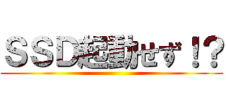 ＳＳＤ起動せず！？ ()