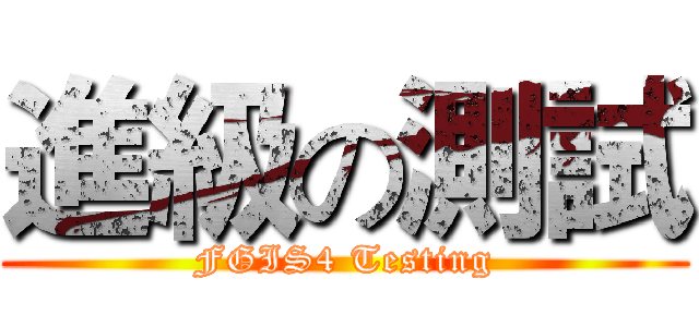 進級の測試 (FGIS4 Testing)