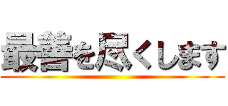 最善を尽くします ()