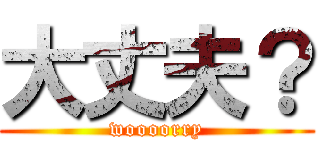 大丈夫？ (woooorry)