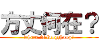 方丈何在？ (where is fangzhang？)