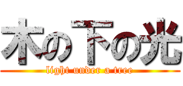 木の下の光 (light under a tree)