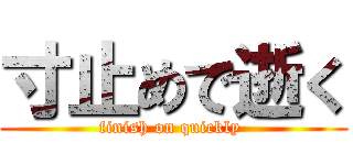 寸止めで逝く (finish on quickly )