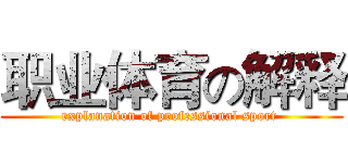 职业体育の解释 (explanation of professional sport )
