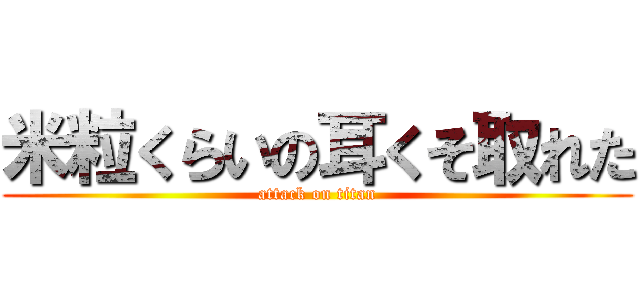 米粒くらいの耳くそ取れた (attack on titan)