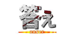 答え (anser)