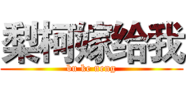 梨柯嫁给我 (bu ke neng)