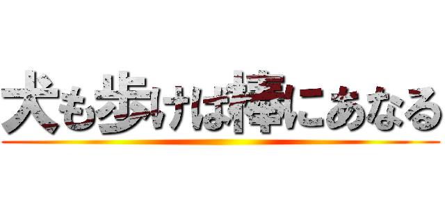 犬も歩けば棒にあなる ()
