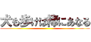 犬も歩けば棒にあなる ()