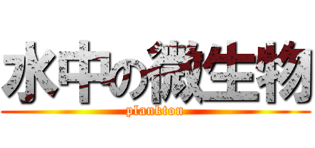 水中の微生物 (plankton)