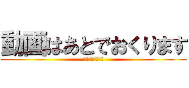 動画はあとでおくります (いまは遅れません)