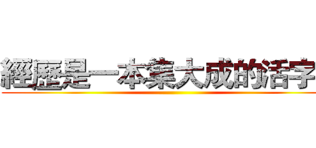 經歷是一本集大成的活字典 ()
