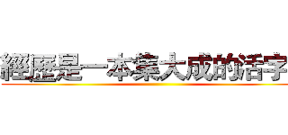 經歷是一本集大成的活字典 ()