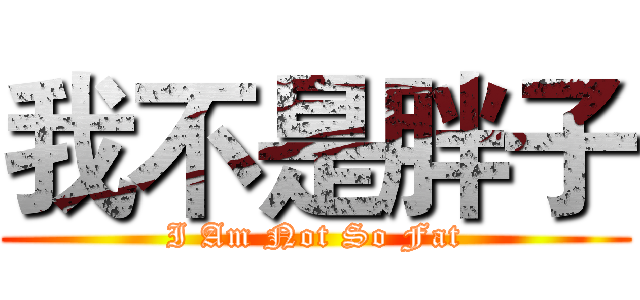 我不是胖子 (I Am Not So Fat)