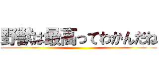 野獣は最高ってわかんだね ()