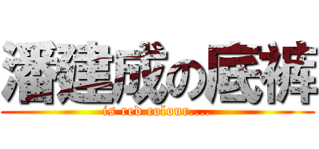 潘建成の底裤 (is red colour....)