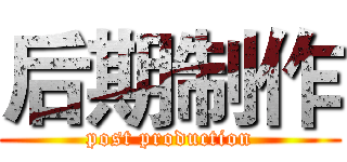 后期制作 (post production)
