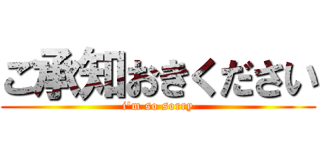 ご承知おきください (i'm so sorry)