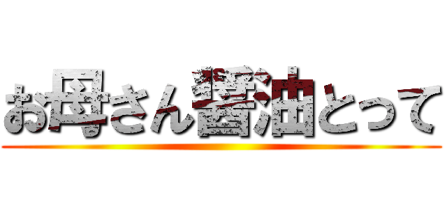 お母さん醤油とって ()
