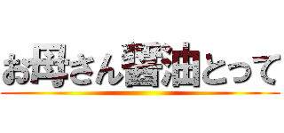 お母さん醤油とって ()