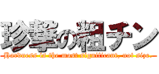 珍撃の粗チン (Hardness is the most significant, not size.)