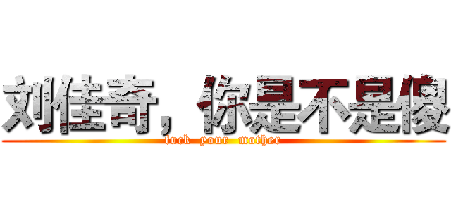 刘佳奇，你是不是傻 (fuck  your  mother)