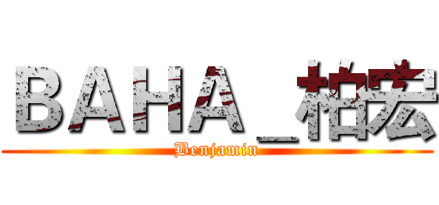 ＢＡＨＡ＿柏宏 (Benjamin)
