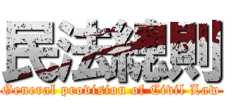 民法總則 (General provision of Civil Law)