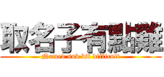 取名子有點難 (Named sub bit difficult)
