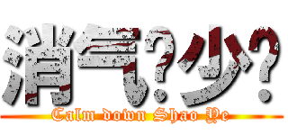 消气吧少爷 (Calm down Shao Ye)