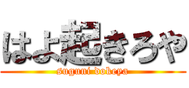 はよ起きろや (suguni dokeya)
