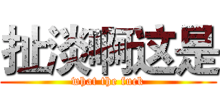 扯淡啊这是 (what the fuck)