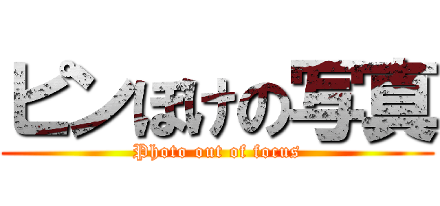 ピンぼけの写真 (Photo out of focus)