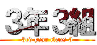 ３年３組 (3rd year class 3)