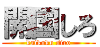 開国しろ (kaikoku siro)