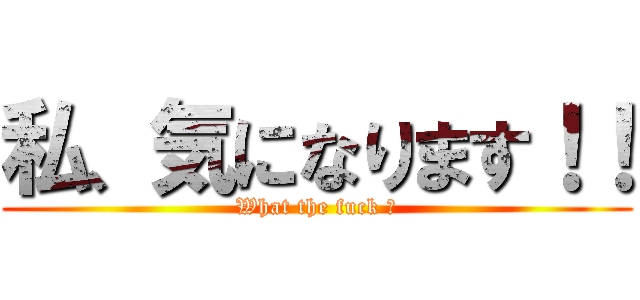 私、気になります！！ (What the fuck ？)