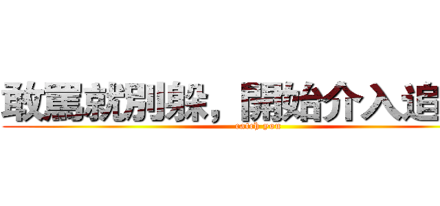 敢罵就別躲，開始介入追查了 (catch you)